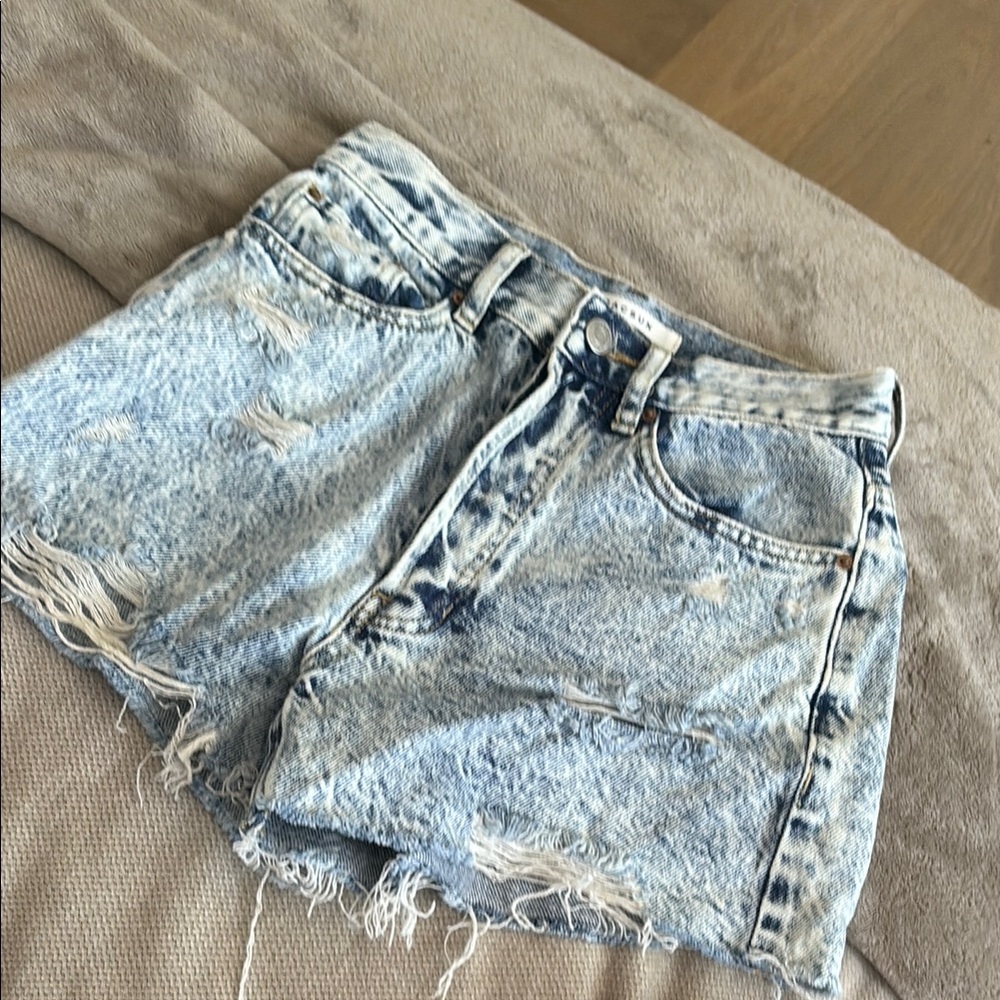 PacSun Blue Jean Shorts Vintage-Inspired Distressed